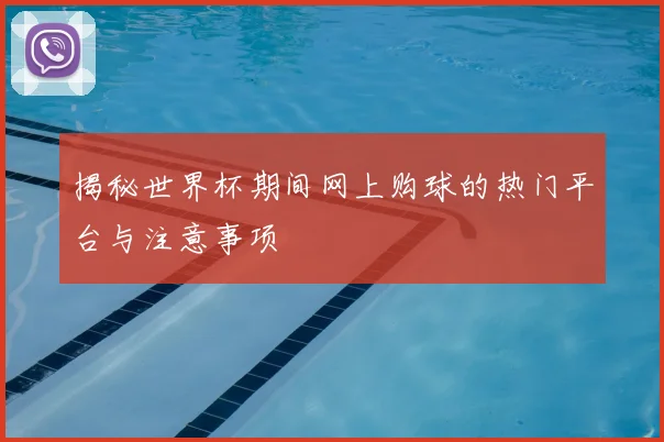 揭秘世界杯期间网上购球的热门平台与注意事项